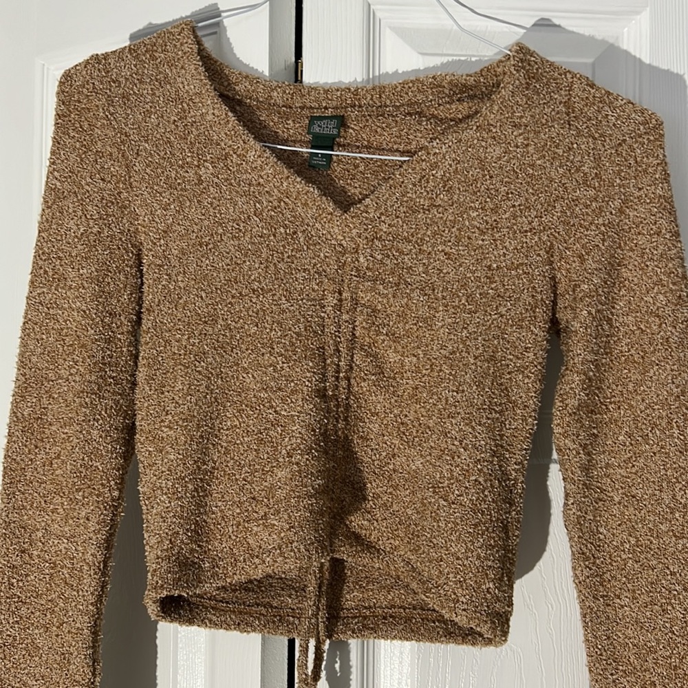 SUPER soft long sleeve from Target. Pull middle stings to cinch into a crop top!